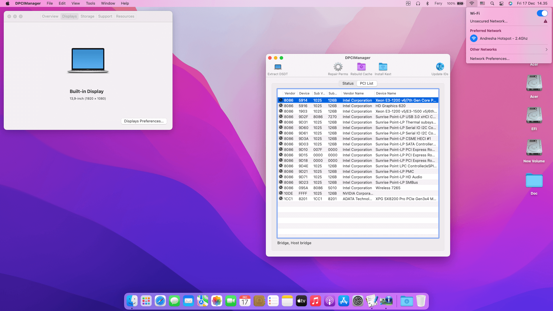 Acer Swift 3 SF314 54G 51ZX [KabyLake R   Intel UHD 620 + I2C]   OpenCore 2